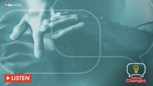 Two hands holding each other for comfort while caring for a sick parent